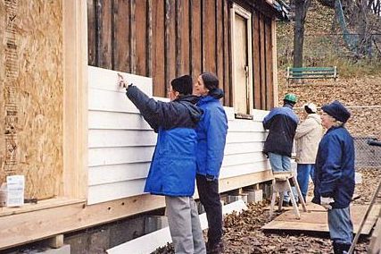 vertical plank construction